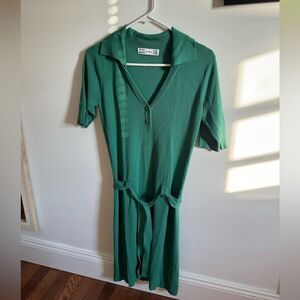 Zara Teal Tie Dress Collar - M